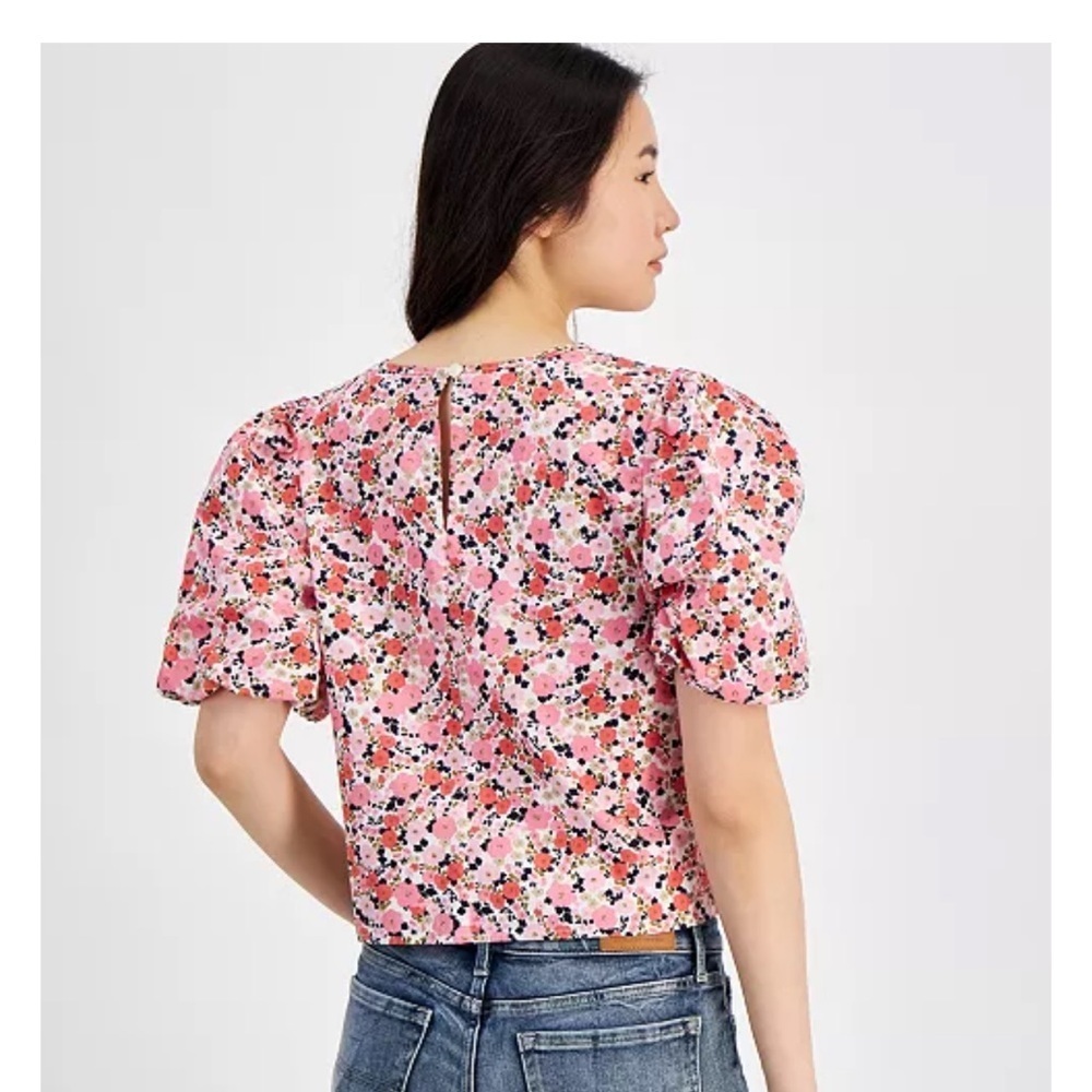 Tommy Hilfiger Ditzy Floral Puff Sleeve Top size Small - Picture 2 of 6
